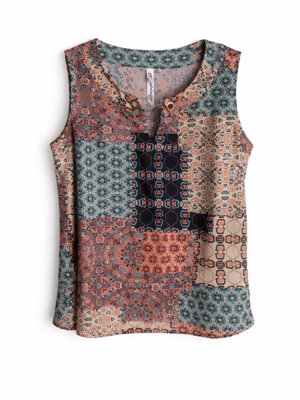 Maeve Anthropologie Patchwork Blouse Petite Medium Boho Sleeveless Top PM NWT